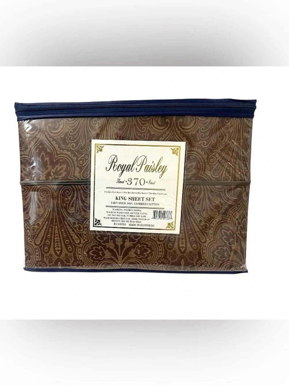 NEW King Sheet Set - Royal Paisley -Brown